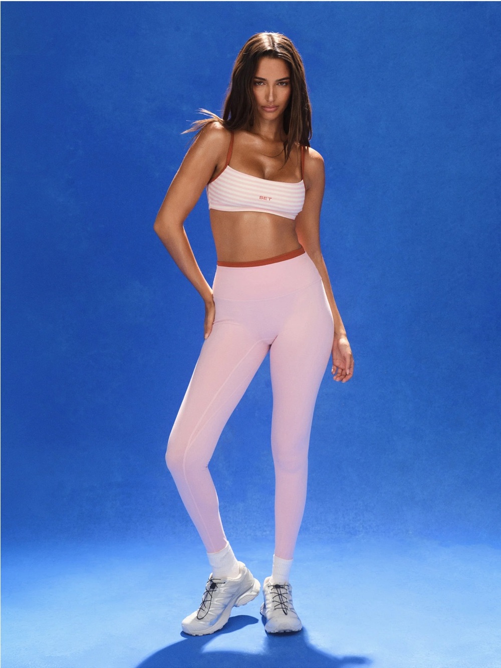 Set Active Resort 2026 Matching Set - Seamless High-Waist Pink Leggings & Bra